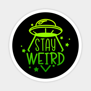 Stay Weird - UFO (Lime Green) Magnet